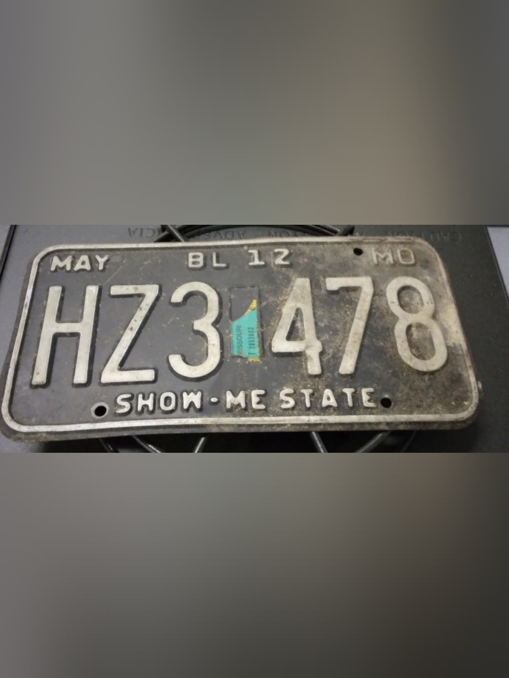 Vintage Black Missouri License Plate